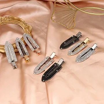 Magicsky 8PCS No Crease Hair Clips with Rhinestones for Women