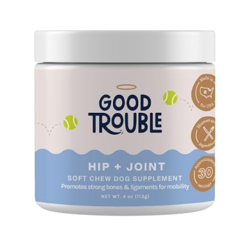 Good Trouble Pets Hip & Joint Supplement for Dogs - Bacon & Chicken Flavor, 30 Chews - Enhance Joint...