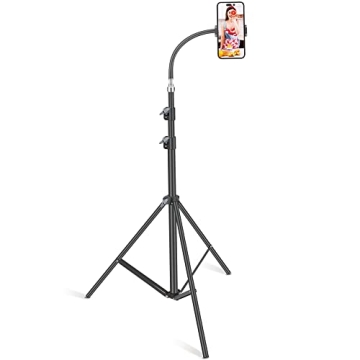 HAITENT Phone Floor Tripod Stand,7.2 Feet Retractable Adjustable Gooseneck Cell Phone Tall Tripod St...
