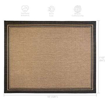 Gertmenian Indoor Outdoor Classic Flatweave Area Rug, Stain & UV Resistant Carpet, Deck, Patio, Pool...