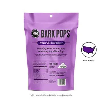 BIXBI Bark Pops, White Cheddar (4 oz, 1 Pouch) - Crunchy Small Training Treats for Dogs - Wheat Free...