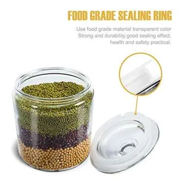 Masthome Large Glass Jar,1 Gallon Glass Jar with Lid, Airtight,Dishwasher Safe,Wide Mouth Glass Storage Canister for Pasta,Flour,Nuts,Cookies,& More-Send 15 Food Storage Bags