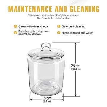 Masthome Large Glass Jar,1 Gallon Glass Jar with Lid, Airtight,Dishwasher Safe,Wide Mouth Glass Storage Canister for Pasta,Flour,Nuts,Cookies,& More-Send 15 Food Storage Bags