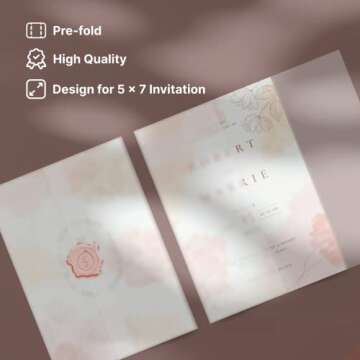 Elegant 50 Pack Vellum Jackets for Invitations and More