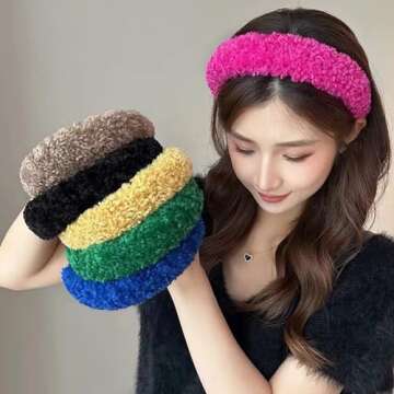 Agirlvct Wool Lamb Hairband for Spa & Makeup (2 Pack)