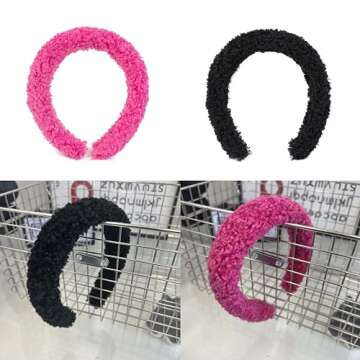Agirlvct Wool Lamb Hairband for Spa & Makeup (2 Pack)