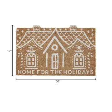 Mud Pie Gingerbread House Doormat for Holiday Cheer