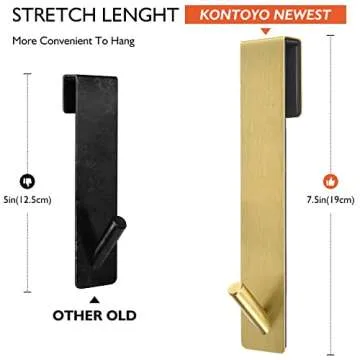 Kontoyo Shower Door Hooks(7.5 Inch),Extended Over Door Hooks for Bathroom Frameless Glass Shower Doo...
