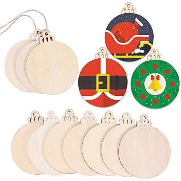Max Fun 120Pcs Wood Slices for Christmas Crafts and Decor