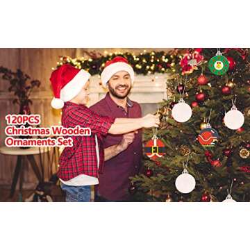 Max Fun 120Pcs Wood Slices for Christmas Crafts and Decor