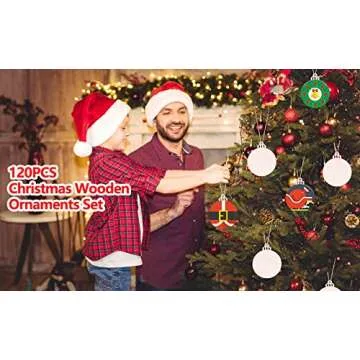 Max Fun 120Pcs Wood Slices for Christmas Crafts and Decor