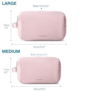 BAGSMART Toiletry Bag for Men, Travel Toiletry Organizer Dopp Kit Water-resistant Shaving Bag for Toiletries Accessories, Door Room Essentials,Pink-medium