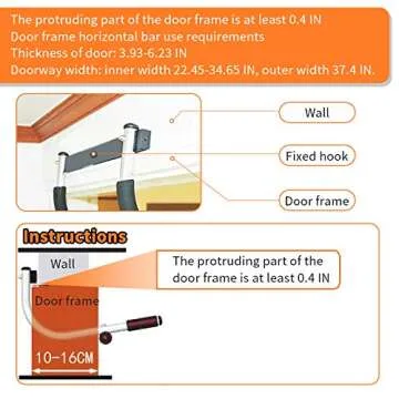 Doopro Pull Up Bar, Strength Training Pull-Up Bars, Doorway Pull Up Bar Mounted,Chin Up Bar for Door,Multifunction Home Gym Equipment