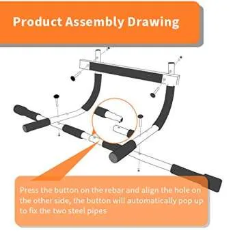 Doopro Pull Up Bar, Strength Training Pull-Up Bars, Doorway Pull Up Bar Mounted,Chin Up Bar for Door,Multifunction Home Gym Equipment