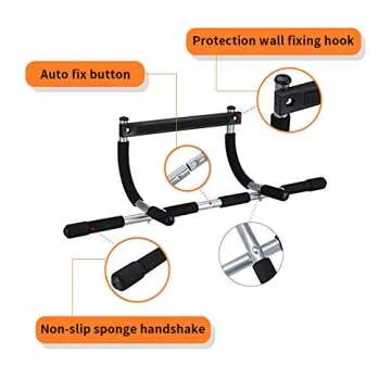 Doopro Pull Up Bar, Strength Training Pull-Up Bars, Doorway Pull Up Bar Mounted,Chin Up Bar for Door,Multifunction Home Gym Equipment