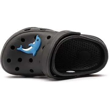 HOBIBEAR Boys Classic Graphic Infant Garden Clogs Slip on Water Shoes (Black-Size 1.5-2 Infant)