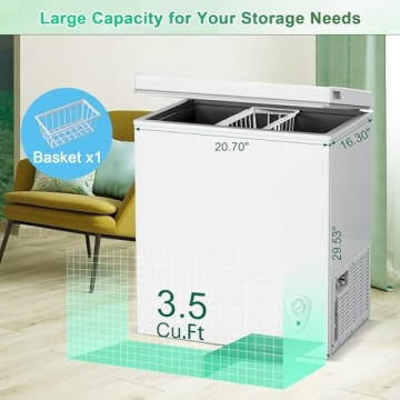 Rosmena Chest Freezer - 3.5 Cu.Ft High Volume Storage