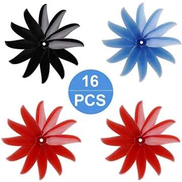 16pcs DALPROP T5045C 5045 5 Inch 3-Blades CW CCW Tri-Blade Propeller, Best Match for 200 210 230 250 FPV Racing Drone Quadcopter Frame Kit(4pcs Black, 8pcs Red,4pcsBlue)