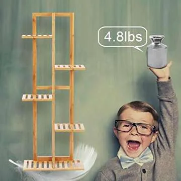 Gar-Life Bamboo Plant Stand Rack - 5 Tier Pot Display