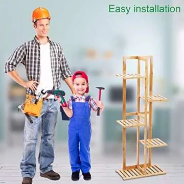 Gar-Life Bamboo Plant Stand Rack - 5 Tier Pot Display