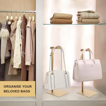 K KAIDIYIN Gold Adjustable Purse Display Stand - Set of 3