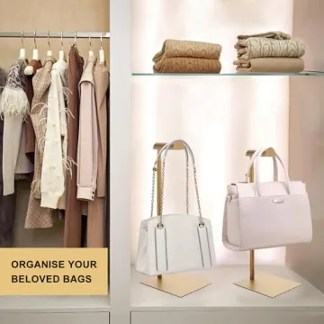 K KAIDIYIN Gold Adjustable Purse Display Stand - Set of 3