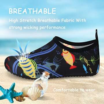 ANLUKE Kids Boys Girls Water Shoes Barefoot Aqua Socks Fast Dry Beach Swim Outdoor Sports Shoes for ...