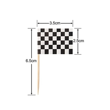 Pangda Racing Flag Cupcake Picks - 100 Pack