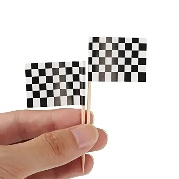 Pangda Racing Flag Cupcake Picks - 100 Pack