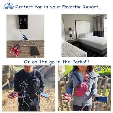 Kaizen Kreations MultiCharger for MagicBand+, MagicBand + & Magic Band Compatible with FuelRod and Other External Battery. Disney World Accessories for Trip to Disneyland or Cruise (USB-C, 1-Pack)