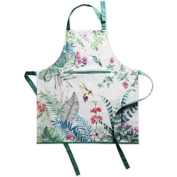 Adjustable Cotton Apron with Center Pocket - 27.5"x31.5"