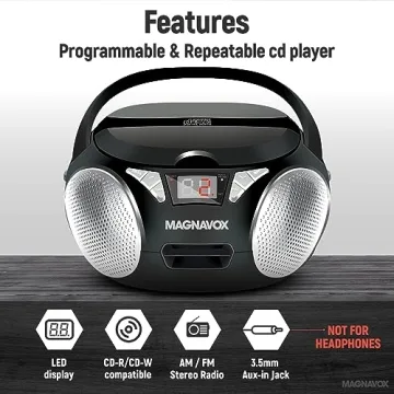 Magnavox MD6924 Portable CD Boombox with AM/FM Radio
