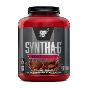 BSN SYNTHA-6 Edge Protein Powder, Chocolate Milkshake, Hydrolyzed Whey, Micellar Casein, Milk Isolate, Low Sugar, 24g Protein, Milkshake, 48 Servings