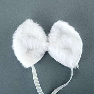 BinaryABC Easter Bunny Rabbit Costume Set,Ears Headband Bow Ties Tail Set,Halloween Costume Assesories(White)