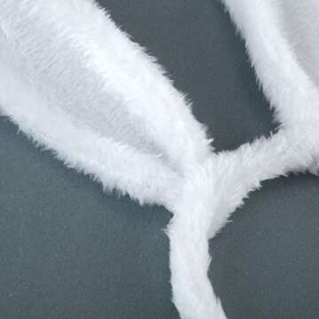 BinaryABC Easter Bunny Rabbit Costume Set,Ears Headband Bow Ties Tail Set,Halloween Costume Assesories(White)