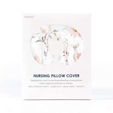 GRSSDER Nursing Pillow Cover, Stretchy Soft Minky Fabric Covers, Fit Most Nursing Support Pillows fo...