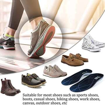 (230+ lbs) VALSOLE Plantar Fasciitis Insoles Arch Support Inserts for Women Men,Gel Orthotics Inserts,Heavy Duty Support for Metatarsalgia Heel Pain,Flat Feet,OverPronation,Plantar Fasciitis Relief