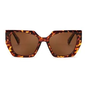 FEISEDY Trendy Polarized Sunglasses, Oversized Irregular TR Frame for Women Men, Retro Shades UV400 B0016