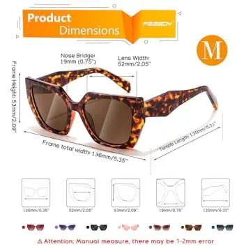 FEISEDY Trendy Polarized Sunglasses, Oversized Irregular TR Frame for Women Men, Retro Shades UV400 B0016