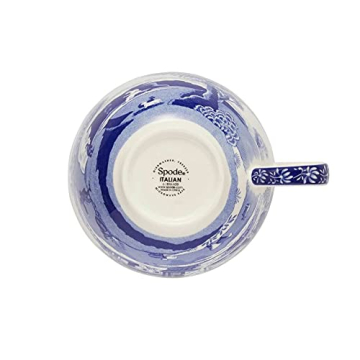 Elegant Spode Blue Italian Teacups and Saucers Set