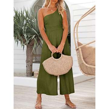 Stylish One Shoulder Pleated Jumpsuit for Women
