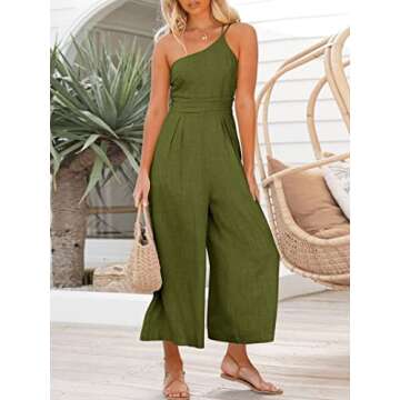 Stylish One Shoulder Pleated Jumpsuit for Women