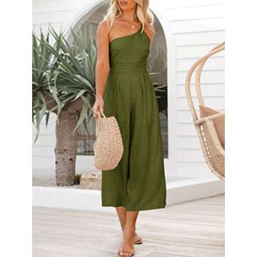 Stylish One Shoulder Pleated Jumpsuit for Women