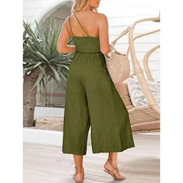 Stylish One Shoulder Pleated Jumpsuit for Women