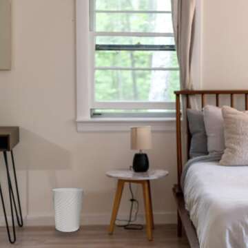 DAJITRE 1.8 Gallon Small Trash Can Wastebasket Recycling Bin Slim Profile for Compact Spaces Bathroom, Office, Bedroom, Kitchen (1.8 Gallon, Grey)