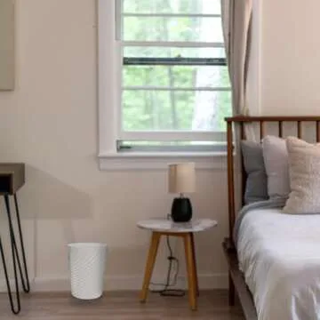 DAJITRE 1.8 Gallon Small Trash Can Wastebasket Recycling Bin Slim Profile for Compact Spaces Bathroom, Office, Bedroom, Kitchen (1.8 Gallon, Grey)