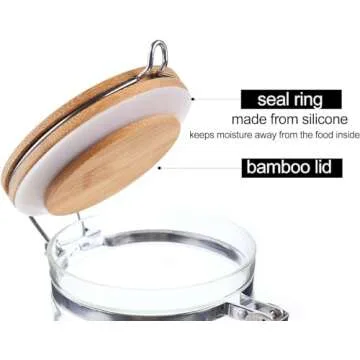 KKC Airtight Glass Storage Jars with Scoop for Kitchen