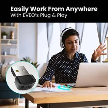 EVEO Bluetooth Adapter for PC 5.1 - Dongle 5.1 for Windows 10 Only (Plug and Play) for Desktop , Laptop, Printers, Keyboard, Mouse, Headsets, Speakers - USB 5.1 Dongle