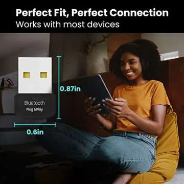 EVEO Bluetooth Adapter for PC 5.1 - Dongle 5.1 for Windows 10 Only (Plug and Play) for Desktop , Laptop, Printers, Keyboard, Mouse, Headsets, Speakers - USB 5.1 Dongle