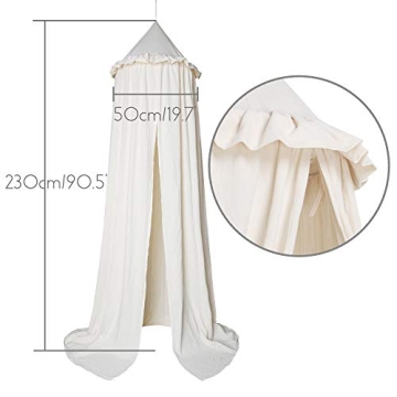 MAMERIA Beige Kids Bed Canopy Cotton Hanging Tent